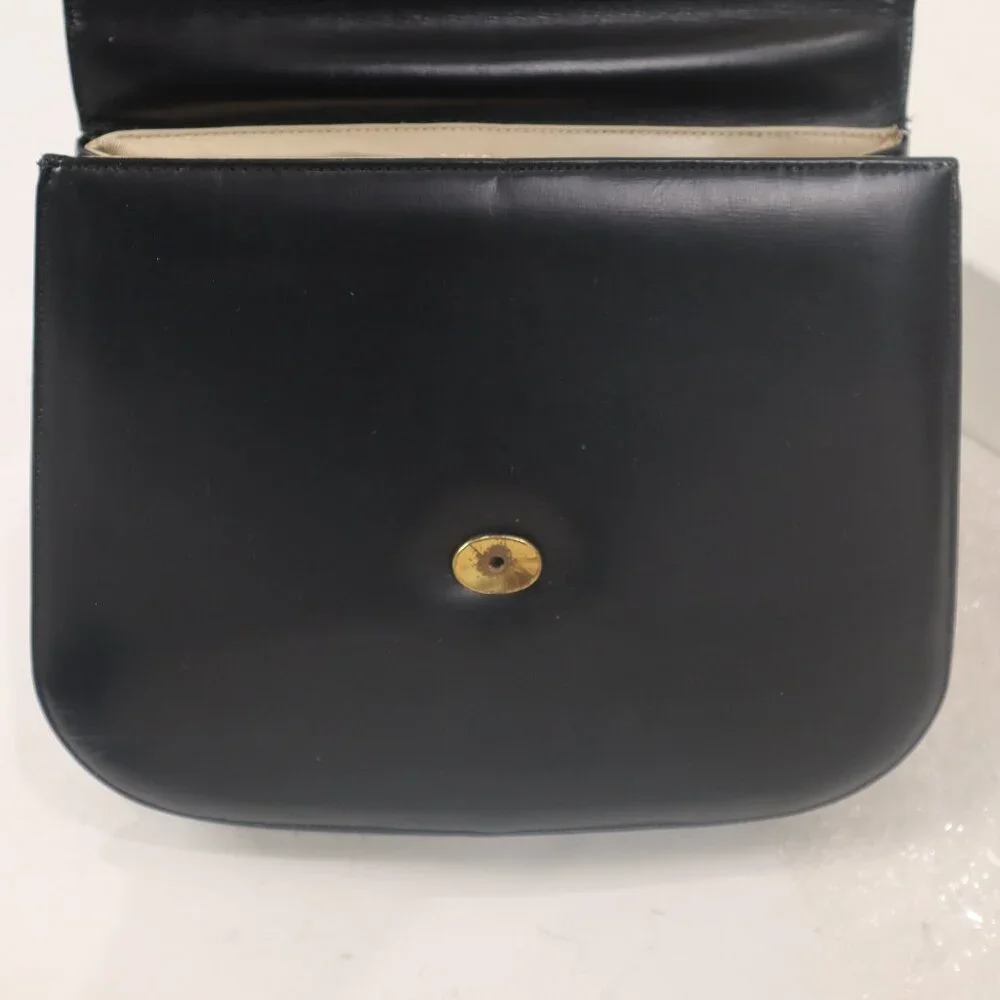 Vintage Black Large Leather Jackie O Handbag Purse Satchel Bags by Supreme EUC